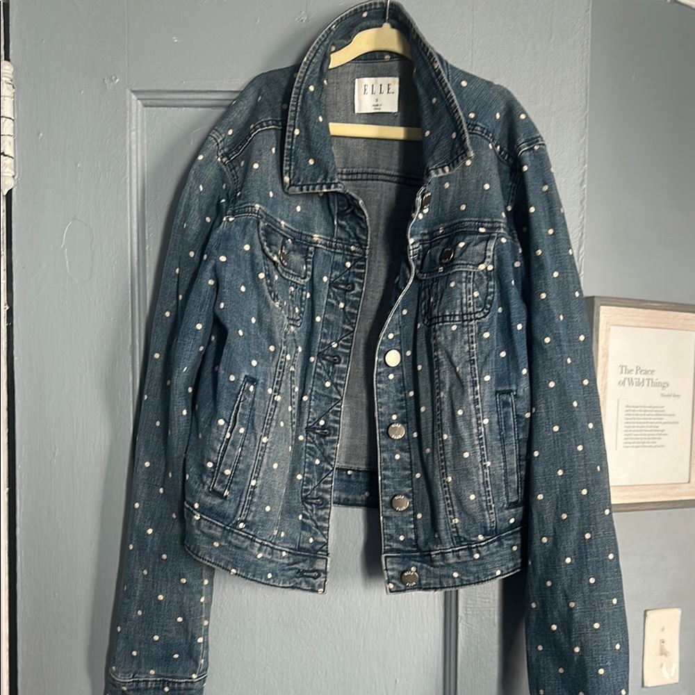 Elle Denim Jacket with Polka Dots